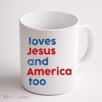 Loves Jesus and America Too Coffee Mug thumb 1