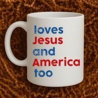 Loves Jesus and America Too Coffee Mug thumb 2