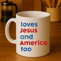 Loves Jesus and America Too Coffee Mug thumb 4