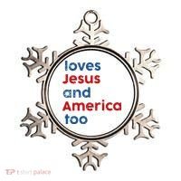 Loves Jesus and America Too Ornament thumb 0