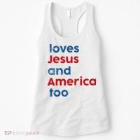 Loves Jesus and America Too Women's Tank Top thumb 0