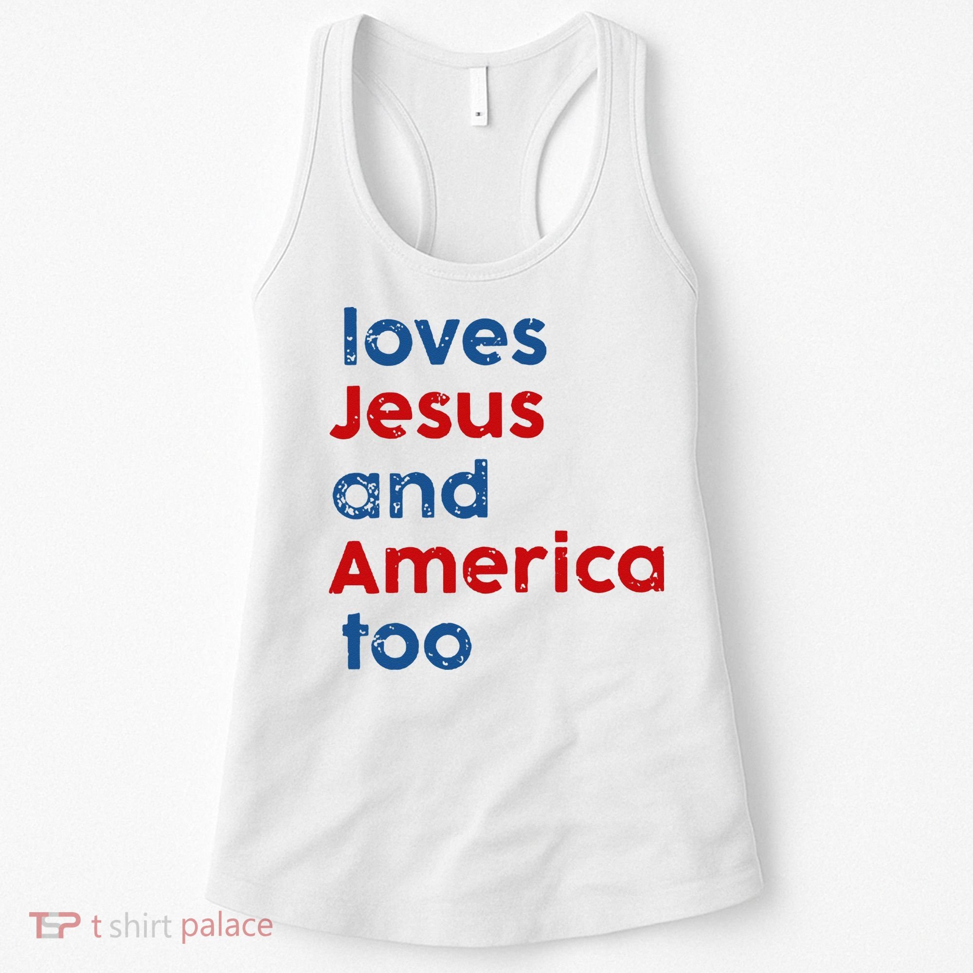 Loves Jesus and America Too Women's Tank Top