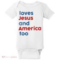 Loves Jesus and America Too Baby Bodysuit thumb 0