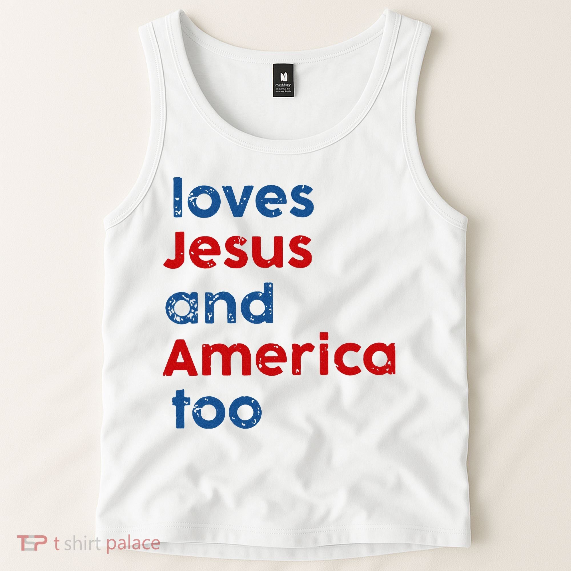 Loves Jesus and America Too Tank Top