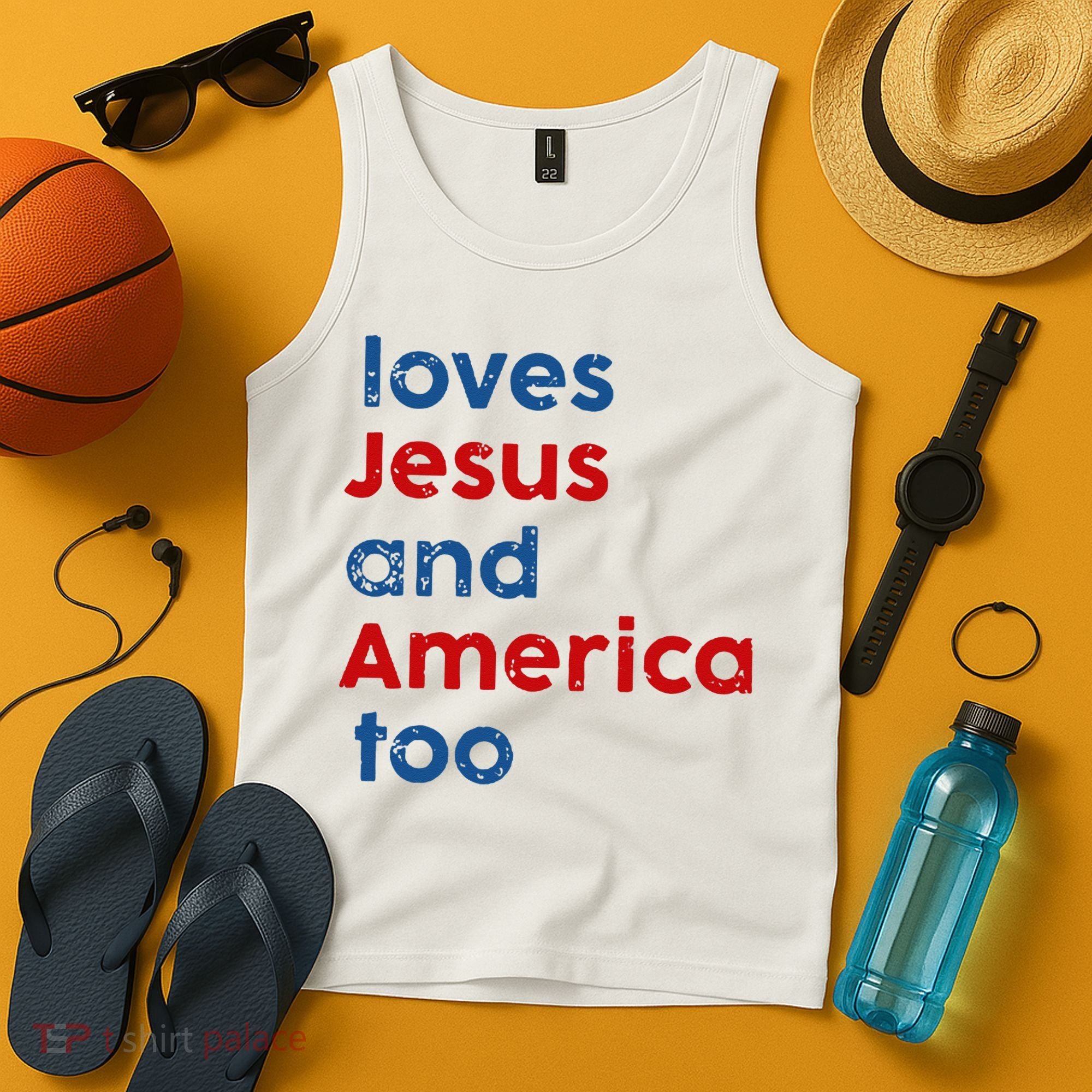 Loves Jesus and America Too Tank Top