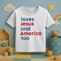 Loves Jesus and America Too Toddler T-Shirt thumb 3