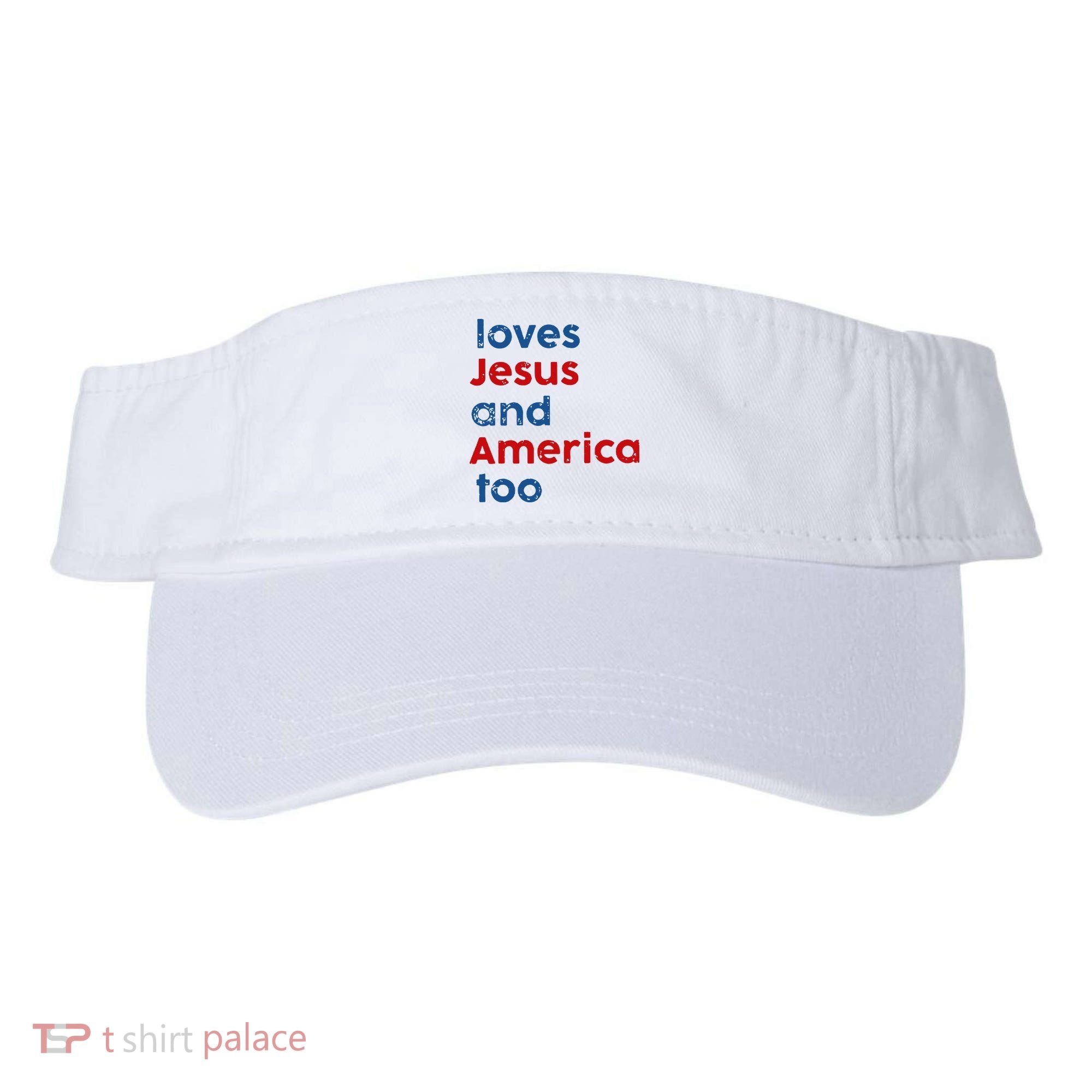 Loves Jesus and America Too Visor