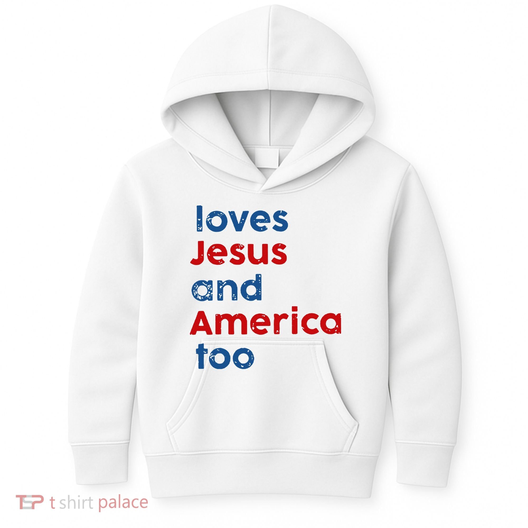 Loves Jesus and America Too Kids Hoodie
