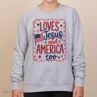 Loves Jesus And America Too Women's Sweatshirt thumb 0