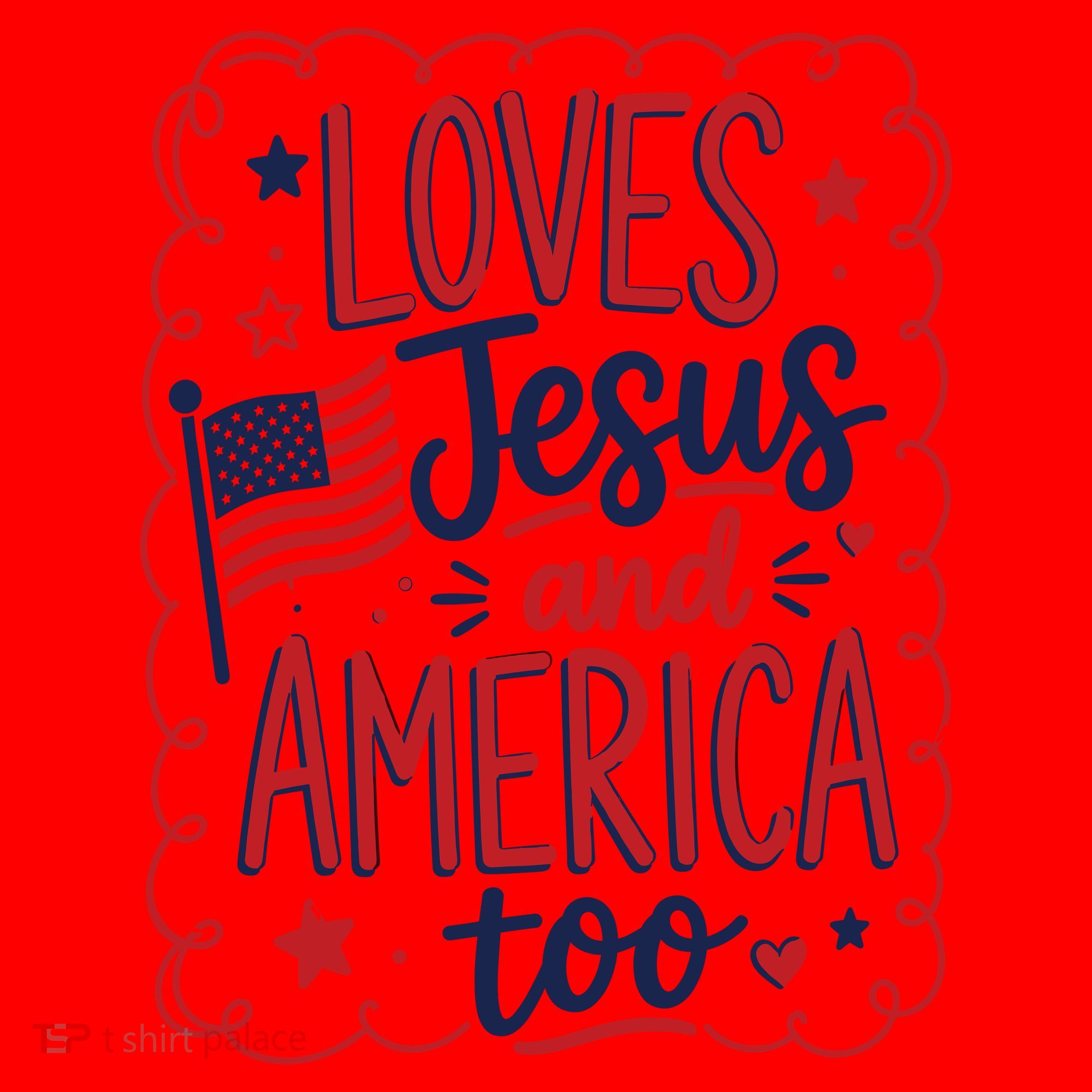 Loves Jesus And America Too Santa Hat