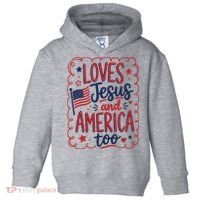 Loves Jesus And America Too Toddler Hoodie thumb 0