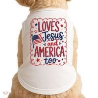 Loves Jesus And America Too Doggie Tank thumb 0