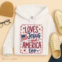 Loves Jesus And America Too Hoodie thumb 4