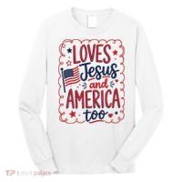 Loves Jesus And America Too Long Sleeve Shirt thumb 0
