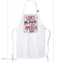Loves Jesus And America Too Apron thumb 0