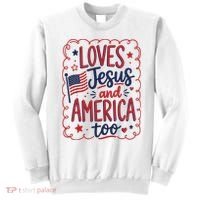 Loves Jesus And America Too Sweatshirt thumb 0