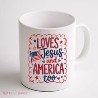 Loves Jesus And America Too Coffee Mug thumb 1