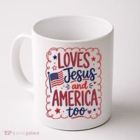 Loves Jesus And America Too Coffee Mug thumb 0