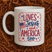 Loves Jesus And America Too Coffee Mug thumb 2