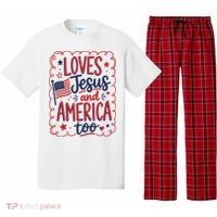 Loves Jesus And America Too Pajama Set thumb 0