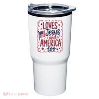 Loves Jesus And America Too Tumbler thumb 0