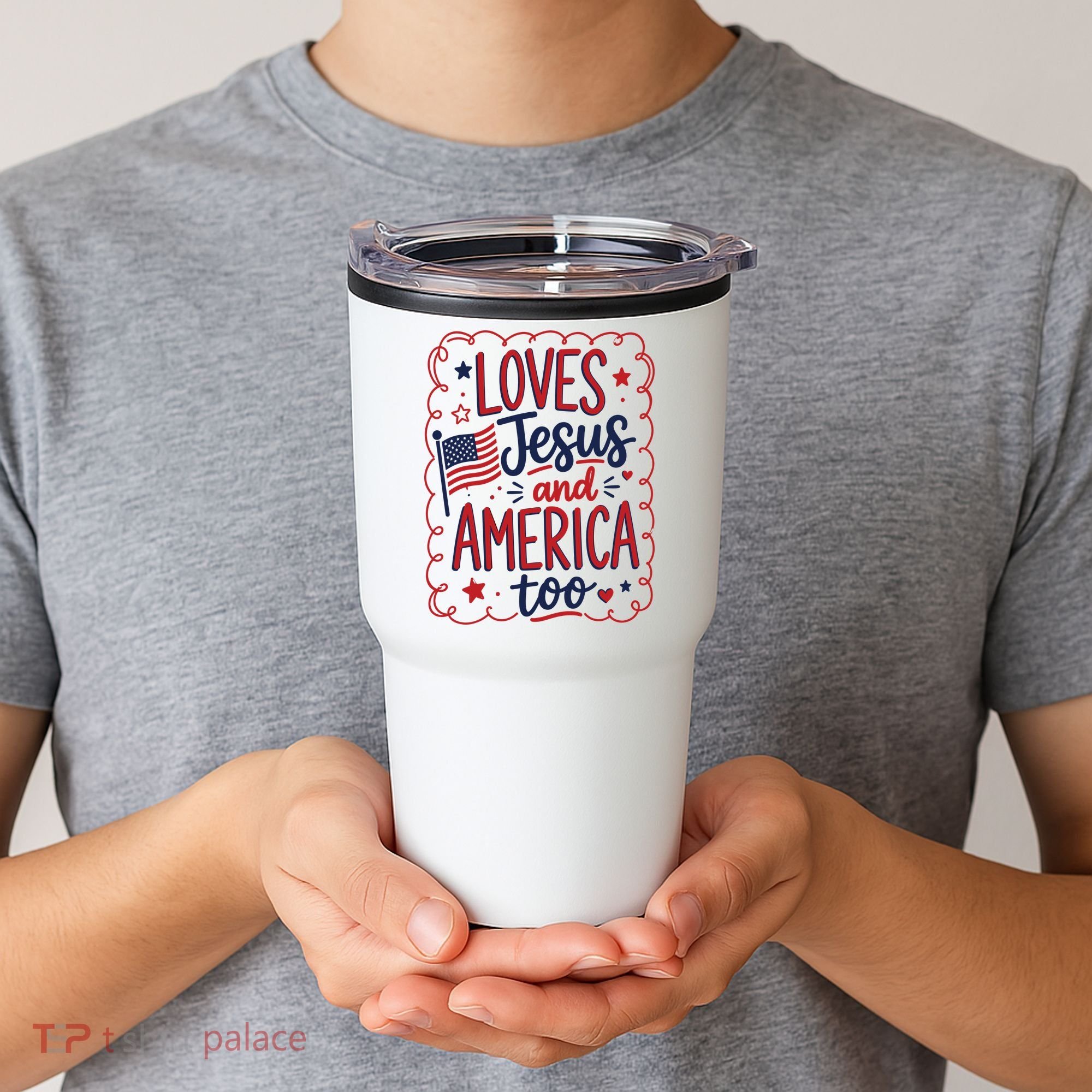 Loves Jesus And America Too Tumbler