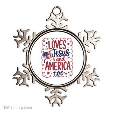 Loves Jesus And America Too Ornament