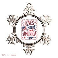 Loves Jesus And America Too Ornament thumb 0