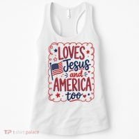 Loves Jesus And America Too Women's Tank Top thumb 0