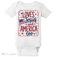 Loves Jesus And America Too Baby Bodysuit thumb 0