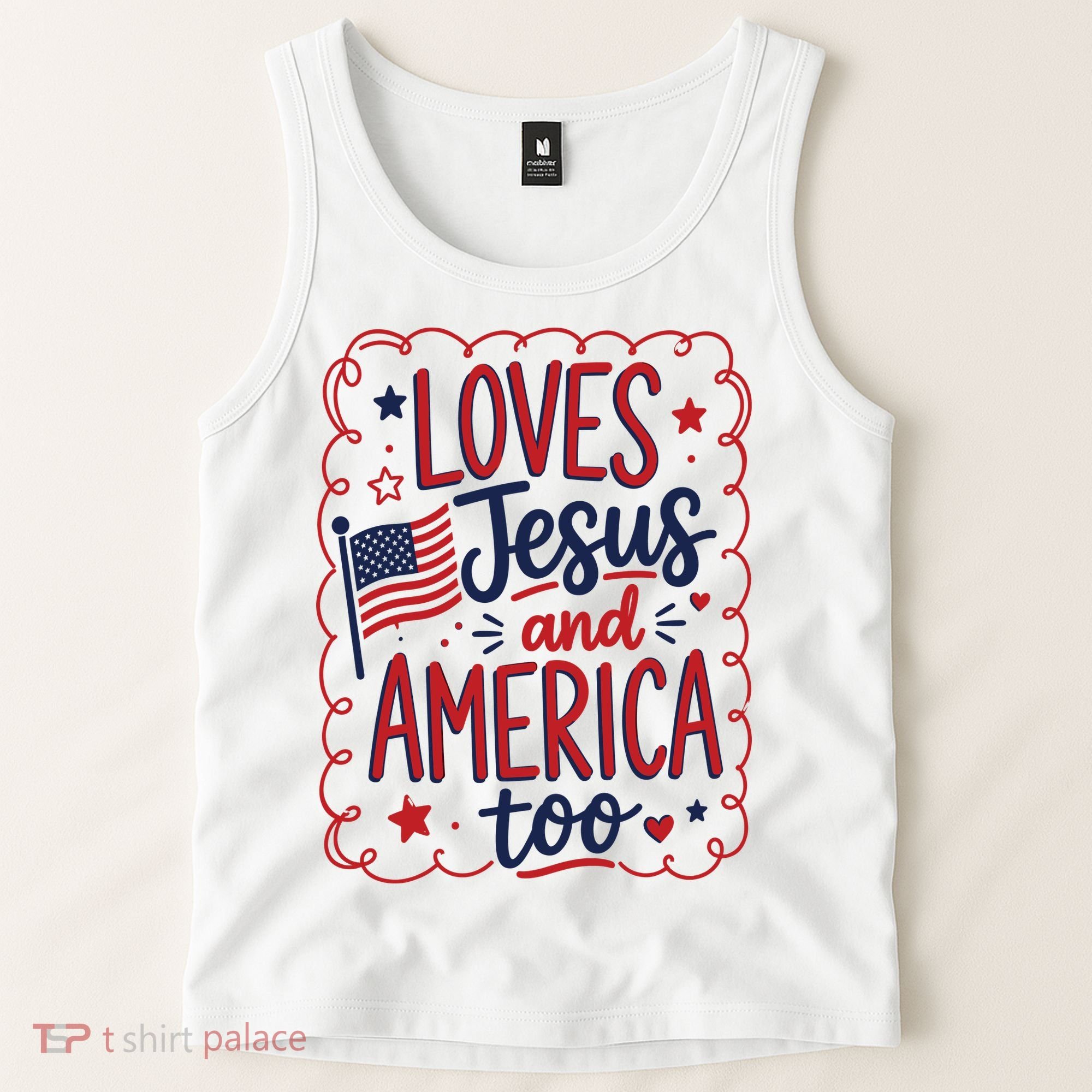 Loves Jesus And America Too Tank Top