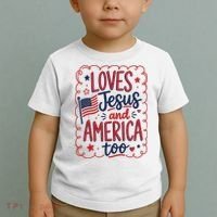 Loves Jesus And America Too Toddler T-Shirt thumb 2