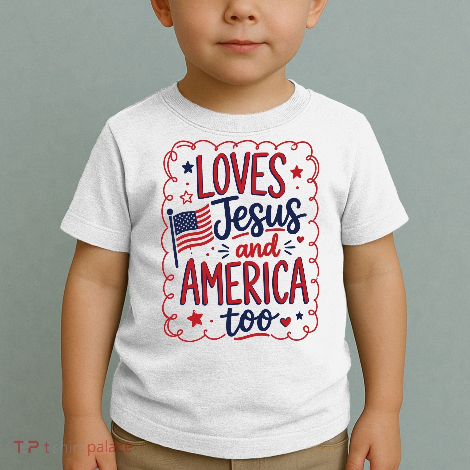 Loves Jesus And America Too Toddler T-Shirt