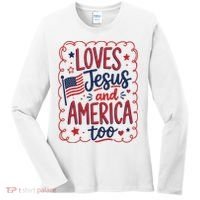 Loves Jesus And America Too Women's Long Sleeve Shirt thumb 0