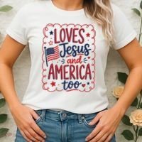 Loves Jesus And America Too Women's T-Shirt thumb 2