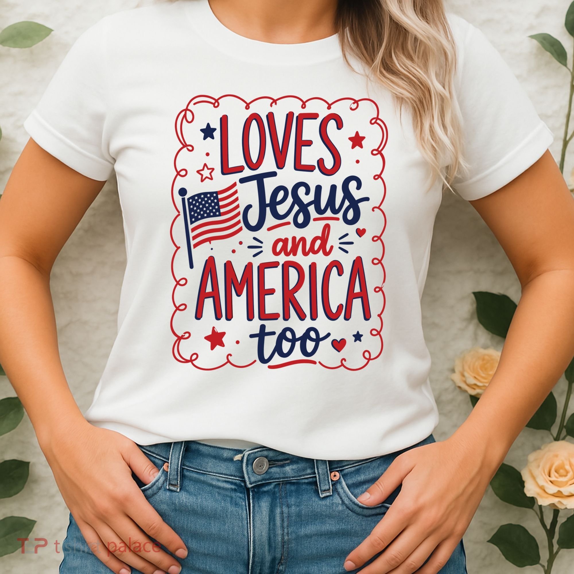 Loves Jesus And America Too Women's T-Shirt