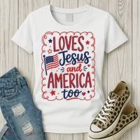 Loves Jesus And America Too Women's T-Shirt thumb 3
