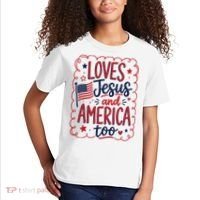 Loves Jesus And America Too Kids T-Shirt thumb 2