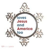 Loves Jesus And America Too Christian Patriot Ornament thumb 0