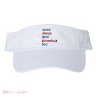 Loves Jesus And America Too Christian Patriot Visor thumb 0