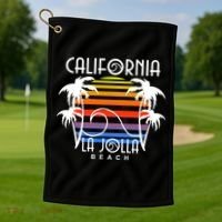 La Jolla Beach California Golf Towel thumb 1