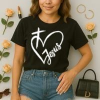 Love Jesus Cross Heart Comfort Colors Boxy T-Shirt thumb 2