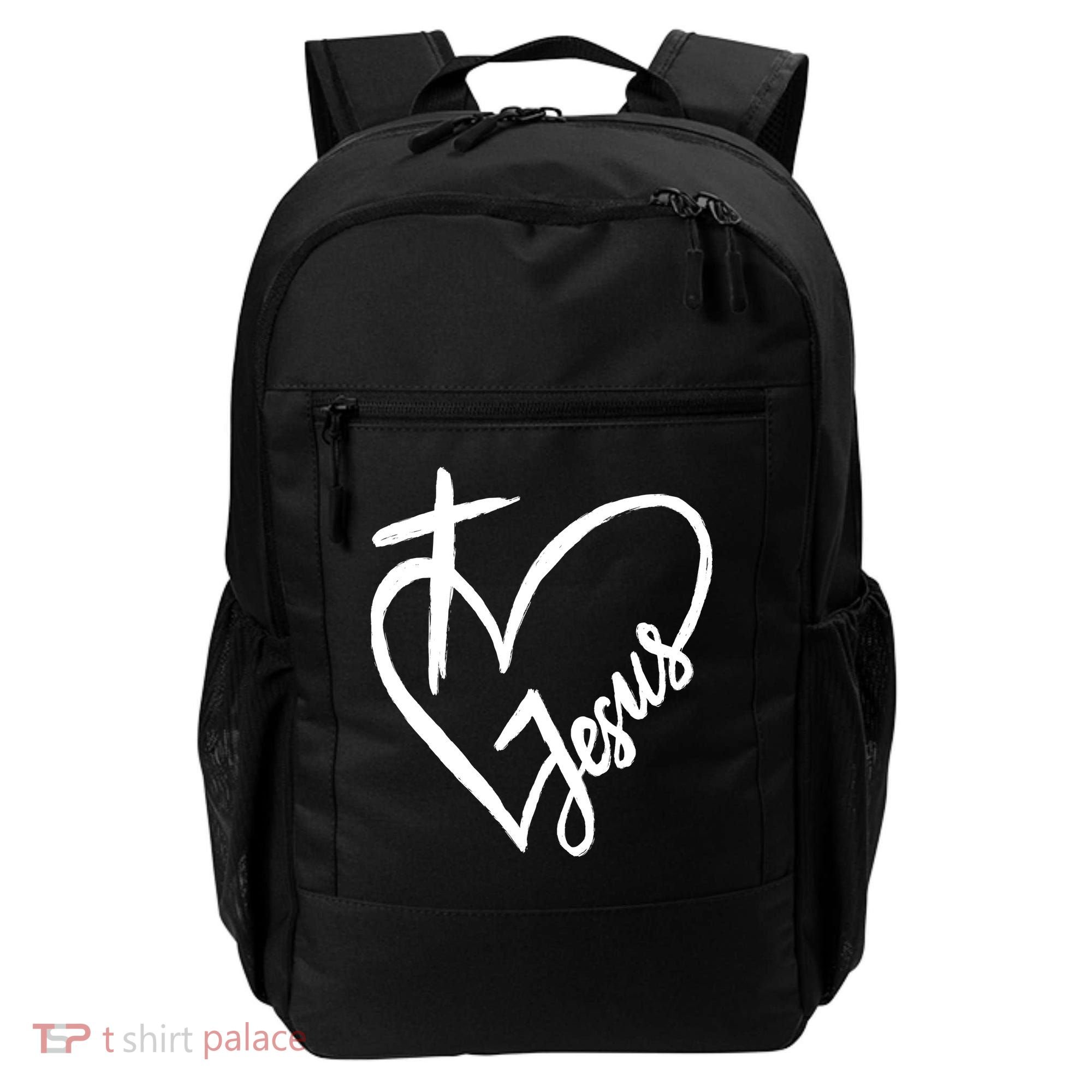 Love Jesus Cross Heart Backpack