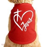 Love Jesus Cross Heart Doggie Tank thumb 0
