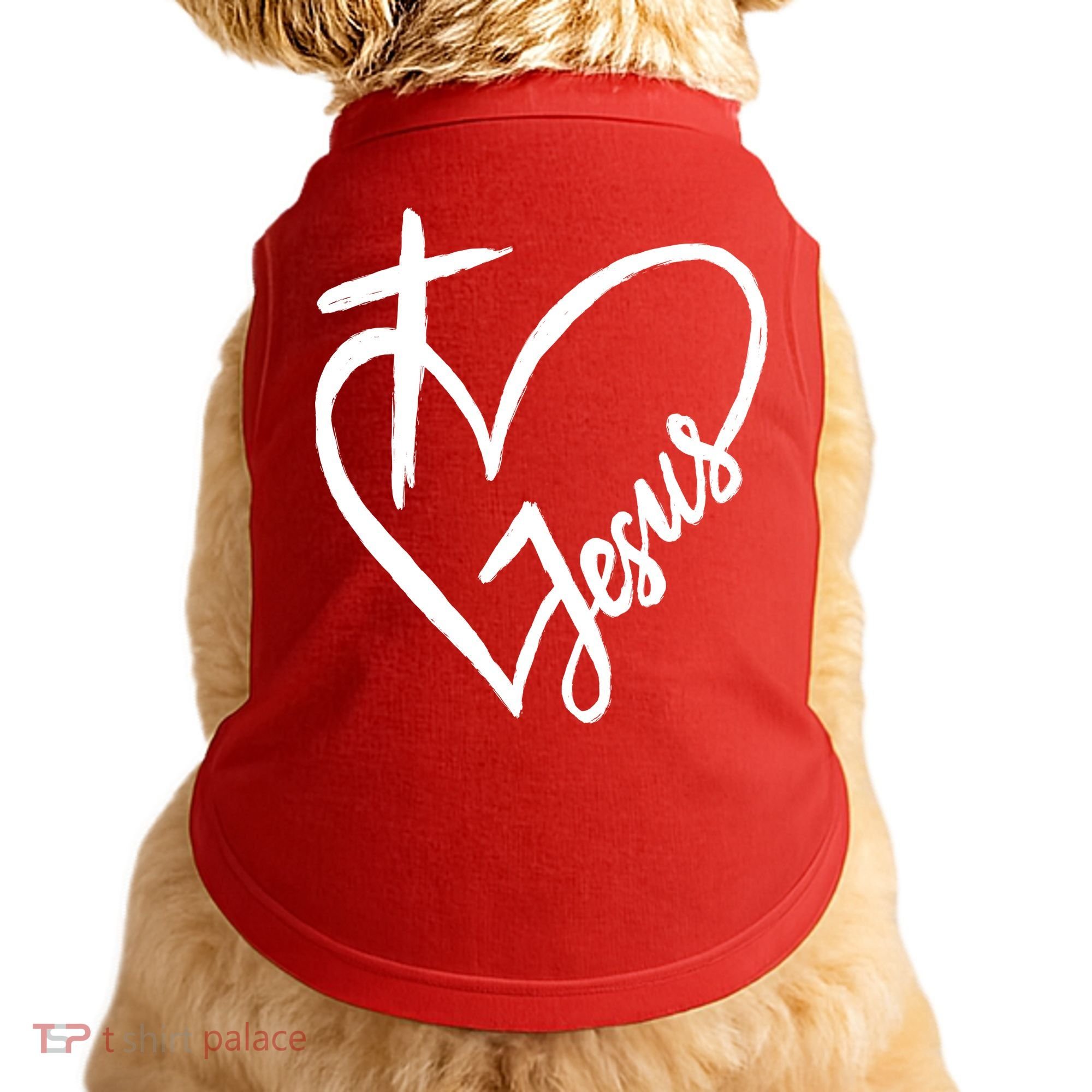 Love Jesus Cross Heart Doggie Tank