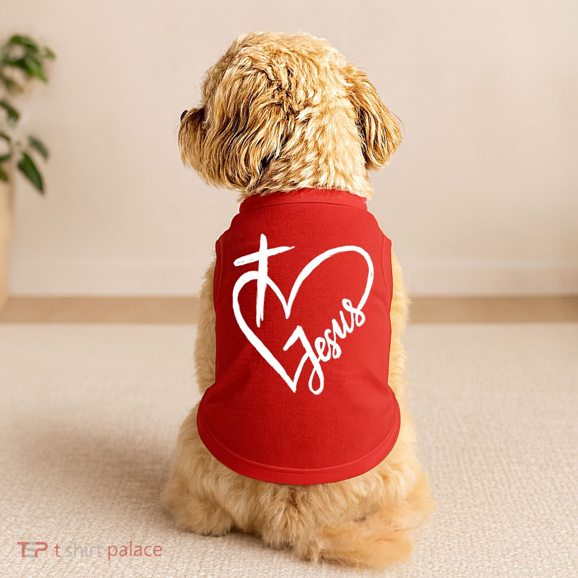 Love Jesus Cross Heart Doggie Tank