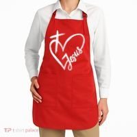 Love Jesus Cross Heart Apron thumb 2