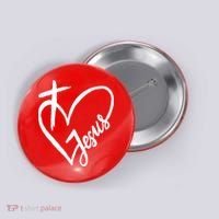 Love Jesus Cross Heart Button thumb 0