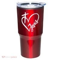 Love Jesus Cross Heart Tumbler thumb 0