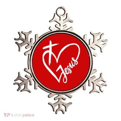 Love Jesus Cross Heart Ornament